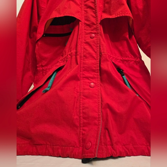 Vintage 90s Eddie Bauer Mens Teal Gore-Tex medium Rain Coat Jacket‎ Windbreaker - Picture 3 of 16